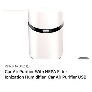 Mini USB Car Air Purifier Car Air Freshener HEPA Portable Air Purifier.